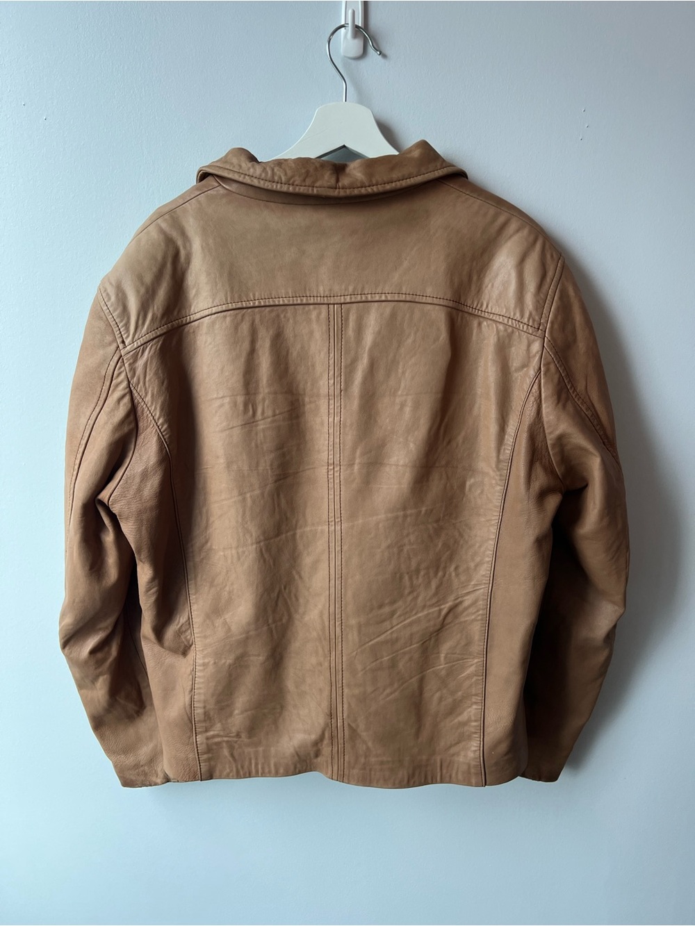 Danier Vintage Tan Italian Leather Blouson Jacket Large Made in Canada - Picture 2 of 10